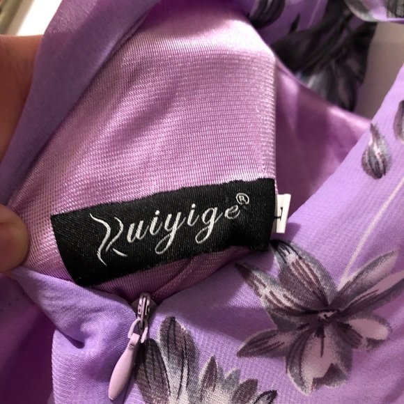 Gorgeous floral chiffon purple dress - Picture 6 of 6